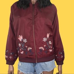 Love, Fire Embroidered Bomber Jacket